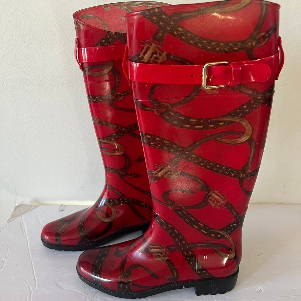 LAUREN BY RALPH LAUREN ROSSALYN EQUASTRIAN RAIN BOOTS SZ 7 US - Picture 4 of 8